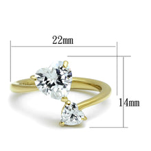 Load image into Gallery viewer, TK3093 - IP Gold(Ion Plating) Stainless Steel Ring with AAA Grade CZ  in Clear