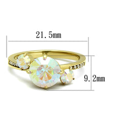 Load image into Gallery viewer, TK3095 - IP Gold(Ion Plating) Stainless Steel Ring with Top Grade Crystal  in Multi Color