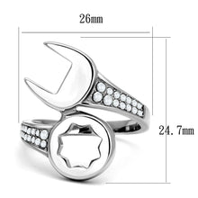 Load image into Gallery viewer, TK3097 - High polished (no plating) Stainless Steel Ring with AAA Grade CZ  in Clear
