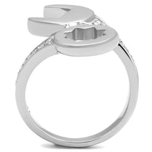 Load image into Gallery viewer, TK3097 - High polished (no plating) Stainless Steel Ring with AAA Grade CZ  in Clear