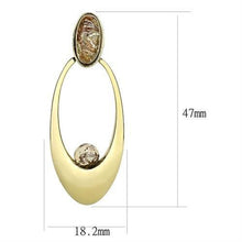 Load image into Gallery viewer, TK3101 - IP Gold(Ion Plating) Stainless Steel Earrings with Semi-Precious Oligoclase in Multi Color