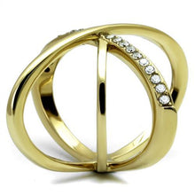Load image into Gallery viewer, TK3109 - IP Gold(Ion Plating) Stainless Steel Ring with AAA Grade CZ  in Clear