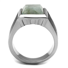 Load image into Gallery viewer, TK3113 - High polished (no plating) Stainless Steel Ring with Synthetic Twinkling in Gray