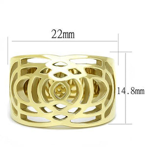 TK3119 - IP Gold(Ion Plating) Stainless Steel Ring with No Stone