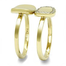 Load image into Gallery viewer, TK3121 - IP Gold(Ion Plating) Stainless Steel Ring with AAA Grade CZ  in Clear