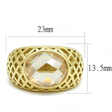 Load image into Gallery viewer, TK3122 - IP Gold(Ion Plating) Stainless Steel Ring with AAA Grade CZ  in Champagne