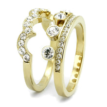 Load image into Gallery viewer, TK3123 - IP Gold(Ion Plating) Stainless Steel Ring with Top Grade Crystal  in Clear
