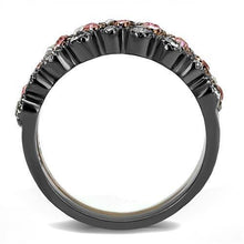 Load image into Gallery viewer, TK3136 - IP Light Black &amp; IP Light coffee Stainless Steel Ring with Top Grade Crystal  in Multi Color