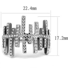 Load image into Gallery viewer, TK3140 - High polished (no plating) Stainless Steel Ring with Top Grade Crystal  in Clear