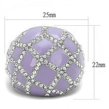 Load image into Gallery viewer, TK3143 - High polished (no plating) Stainless Steel Ring with Top Grade Crystal  in Clear