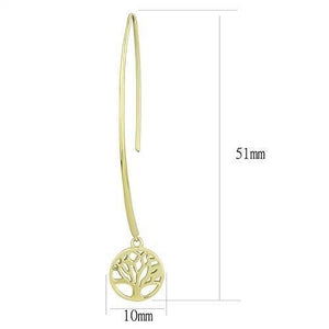 TK3149 - IP Gold(Ion Plating) Stainless Steel Earrings with No Stone