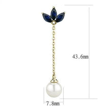 Load image into Gallery viewer, TK3150 - IP Gold(Ion Plating) Stainless Steel Earrings with Synthetic Pearl in White