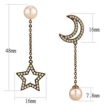 Load image into Gallery viewer, TK3155 - IP Coffee light Stainless Steel Earrings with Synthetic Pearl in Light Peach