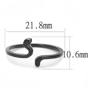 TK3164 - IP Black(Ion Plating) Stainless Steel Ring with No Stone