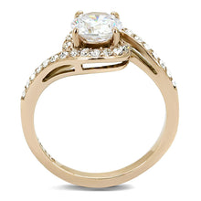 Load image into Gallery viewer, TK3178 - IP Rose Gold(Ion Plating) Stainless Steel Ring with AAA Grade CZ  in Clear
