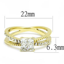 Load image into Gallery viewer, TK3181 - IP Gold(Ion Plating) Stainless Steel Ring with AAA Grade CZ  in Clear