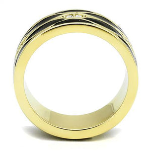 TK3182 - IP Gold(Ion Plating) Stainless Steel Ring with Top Grade Crystal  in Clear