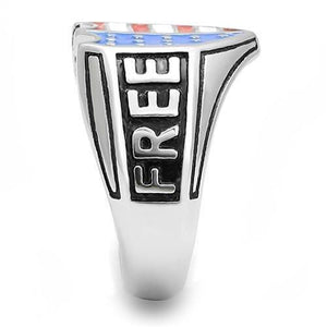 TK3192 - High polished (no plating) Stainless Steel Ring with Epoxy  in Multi Color
