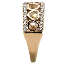 Load image into Gallery viewer, TK3194 - IP Rose Gold(Ion Plating) Stainless Steel Ring with Top Grade Crystal  in Clear