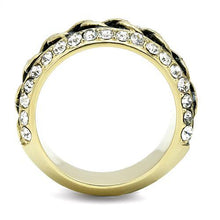 Load image into Gallery viewer, TK3196 - IP Gold(Ion Plating) Stainless Steel Ring with Top Grade Crystal  in Clear