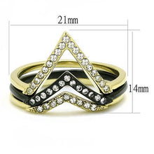 Load image into Gallery viewer, TK3202 - IP Gold+ IP Black (Ion Plating) Stainless Steel Ring with Top Grade Crystal  in Clear