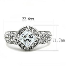 Load image into Gallery viewer, TK3206 - High polished (no plating) Stainless Steel Ring with AAA Grade CZ  in Clear