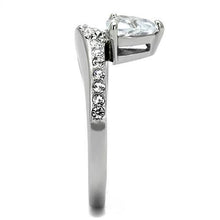 Load image into Gallery viewer, TK3207 - High polished (no plating) Stainless Steel Ring with AAA Grade CZ  in Clear