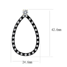 Load image into Gallery viewer, TK3215 - IP Gold+ IP Black (Ion Plating) Stainless Steel Earrings with AAA Grade CZ  in Clear