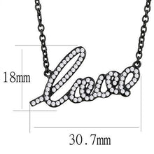 Load image into Gallery viewer, TK3217 - IP Black(Ion Plating) Stainless Steel Chain Pendant with AAA Grade CZ  in Clear