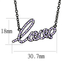 Load image into Gallery viewer, TK3218 - IP Black(Ion Plating) Stainless Steel Chain Pendant with AAA Grade CZ  in Multi Color