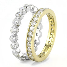 Load image into Gallery viewer, TK3232 - Two-Tone IP Gold (Ion Plating) Stainless Steel Ring with AAA Grade CZ  in Clear