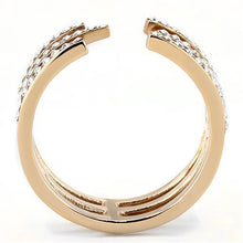 Load image into Gallery viewer, TK3236 - IP Rose Gold(Ion Plating) Stainless Steel Ring with Top Grade Crystal  in Clear