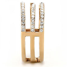 Load image into Gallery viewer, TK3236 - IP Rose Gold(Ion Plating) Stainless Steel Ring with Top Grade Crystal  in Clear