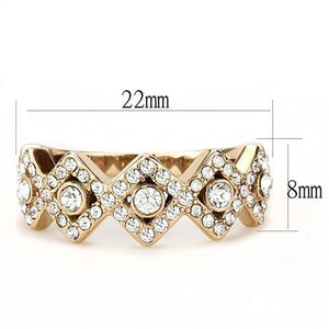 TK3237 - IP Rose Gold(Ion Plating) Stainless Steel Ring with Top Grade Crystal  in Clear