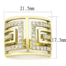 Load image into Gallery viewer, TK3238 - IP Gold(Ion Plating) Stainless Steel Ring with AAA Grade CZ  in Clear