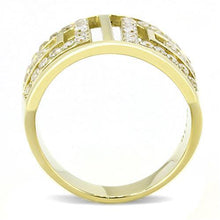 Load image into Gallery viewer, TK3238 - IP Gold(Ion Plating) Stainless Steel Ring with AAA Grade CZ  in Clear