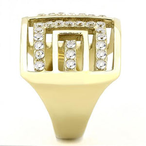 TK3238 - IP Gold(Ion Plating) Stainless Steel Ring with AAA Grade CZ  in Clear