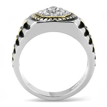Load image into Gallery viewer, TK3240 - Two-Tone IP Gold (Ion Plating) Stainless Steel Ring with AAA Grade CZ  in Clear