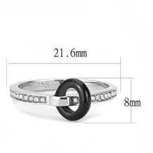 Load image into Gallery viewer, TK3241 - High polished (no plating) Stainless Steel Ring with Top Grade Crystal  in Clear