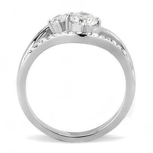 Load image into Gallery viewer, TK3243 - High polished (no plating) Stainless Steel Ring with AAA Grade CZ  in Clear