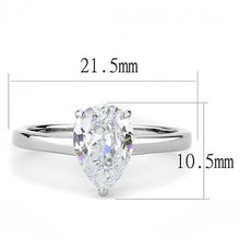 Load image into Gallery viewer, TK3251 - High polished (no plating) Stainless Steel Ring with AAA Grade CZ  in Clear