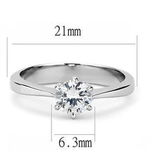 Load image into Gallery viewer, TK3252 - High polished (no plating) Stainless Steel Ring with AAA Grade CZ  in Clear