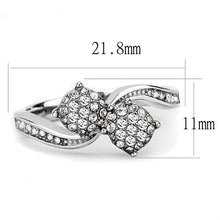 Load image into Gallery viewer, TK3255 - High polished (no plating) Stainless Steel Ring with Top Grade Crystal  in Clear