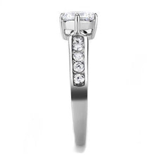 Load image into Gallery viewer, TK3256 - High polished (no plating) Stainless Steel Ring with AAA Grade CZ  in Clear