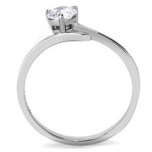 Load image into Gallery viewer, TK3257 - High polished (no plating) Stainless Steel Ring with AAA Grade CZ  in Clear
