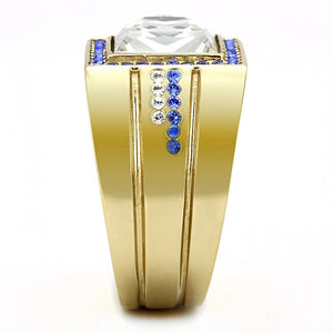 TK3269 - IP Gold(Ion Plating) Stainless Steel Ring with Top Grade Crystal  in Clear
