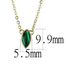 Load image into Gallery viewer, TK3286 - IP Gold(Ion Plating) Stainless Steel Necklace with Synthetic MALACHITE in Emerald