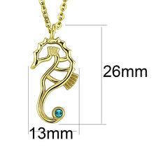 Load image into Gallery viewer, TK3296 - IP Gold(Ion Plating) Stainless Steel Necklace with Top Grade Crystal  in Blue Zircon