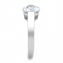 Load image into Gallery viewer, TK3432 - High polished (no plating) Stainless Steel Ring with AAA Grade CZ  in Clear