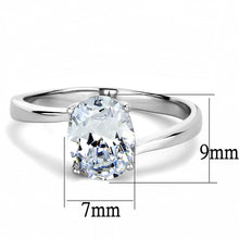 Load image into Gallery viewer, TK3433 - High polished (no plating) Stainless Steel Ring with AAA Grade CZ  in Clear